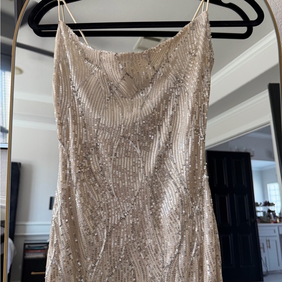 Vici Cream Sequin Midi Dress - Picture 3 of 6